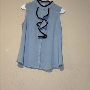 Calvin Klein Black and Blue Top with Elegant Design